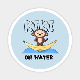 Cute Summer Kawaii Monkey On Banana Boat Original Cartoon Magnet